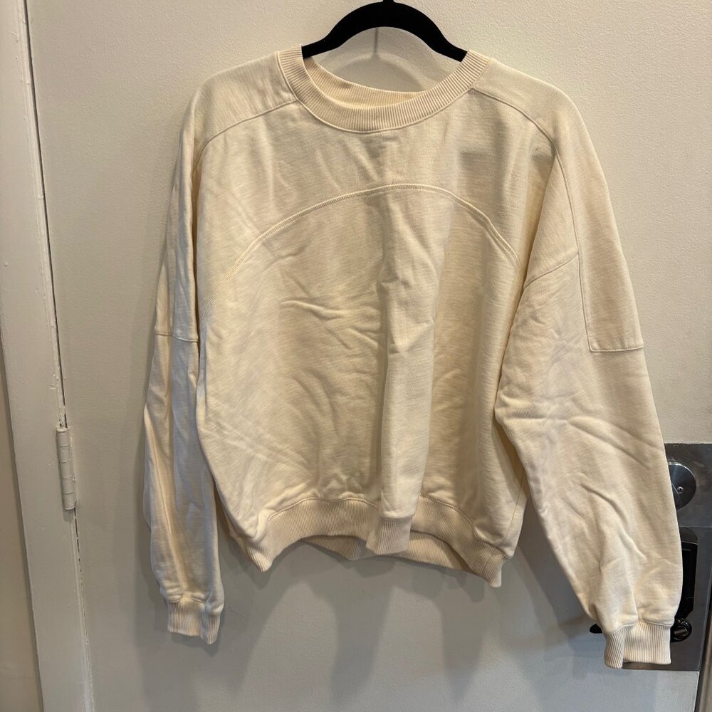 Like New, Outdoor Voices Sweatshirt Cream, Pullover Crew Neck Organic Cotton, L